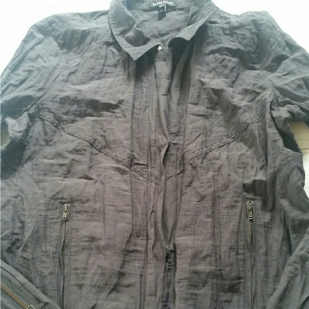 Eileen Fisher Dark Gray Metallic  jacket